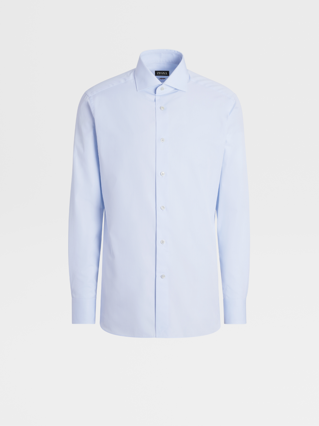 Light Blue Micro Herringbone Cotton Long-sleeve Tailoring Shirt